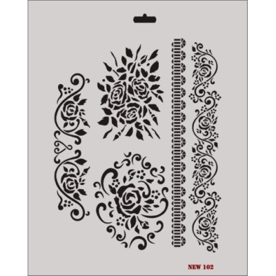 Rich New Seri N-102 Stencil 35x25cm
