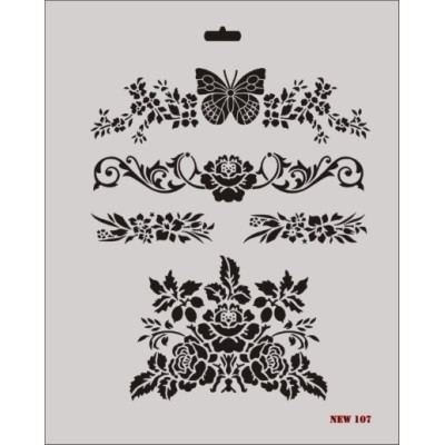 Rich New Seri N-107 Stencil 35x25cm