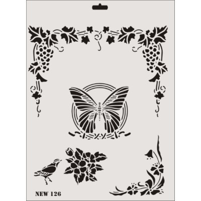 Rich New Seri N-126 Stencil 35x25cm