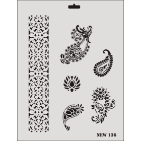 Rich New Seri N-136 Stencil 35x25cm
