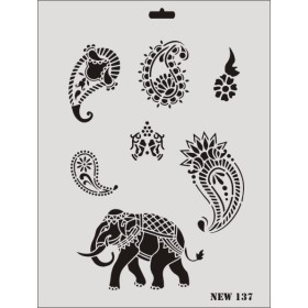 Rich New Seri N-137 Stencil 35x25cm