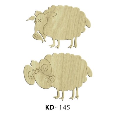 Koyunlar 2'li Paket Süs Ahşap Obje KD-145