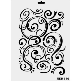 Rich New Seri N-186 Stencil 35x25cm