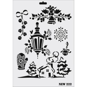 Rich New Seri N-222 Stencil 35x25cm