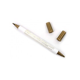 Zig Çift Uçlu Yaldızlı Kaligrafi Kalemi 2 mm + 3.5 mm Metalik Altın