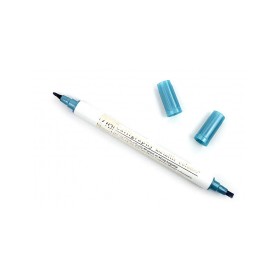 Zig Çift Uçlu Yaldızlı Kaligrafi Kalemi 2 mm + 3.5 mm Metalik Mavi