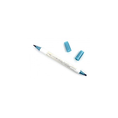 Zig Çift Uçlu Yaldızlı Kaligrafi Kalemi 2 mm + 3.5 mm Metalik Mavi