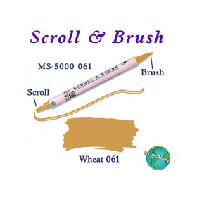 Zig Scroll & Brush Çift Çizgi ve Fırça Uçlu Kaligrafi Kalemi BUĞDAY