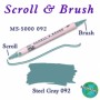 Zig Scroll & Brush Çift Çizgi ve Fırça Uçlu Kaligrafi Kalemi ÇELİK GRİ