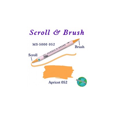 Zig Scroll & Brush Çift Çizgi ve Fırça Uçlu Kaligrafi Kalemi KAYISI