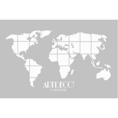 Artdeco Stencil A4 21x29cm Dünya Haritası -ST208