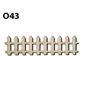 Lazer Kesim Ahşap Obje O43 Çit 15x3cm Ahşap Obje O43