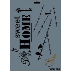 Rich New Seri N-284 Stencil 35x25cm
