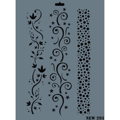 Rich New Seri N-293 Stencil 35x25cm