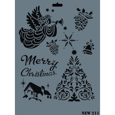 Rich New Seri N-211 Stencil 35x25cm