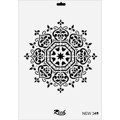 Rich New Seri N-349 Stencil 35x25cm