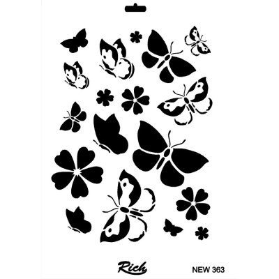Rich New Seri N-363 Stencil 35x25cm