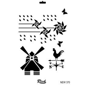 Rich New Seri N-370 Stencil 35x25cm