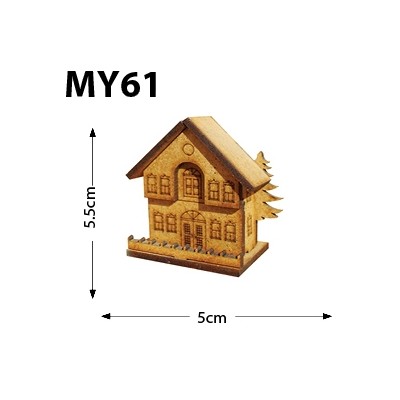 Çamlı Ev Minyatür Ahşap Obje MY61