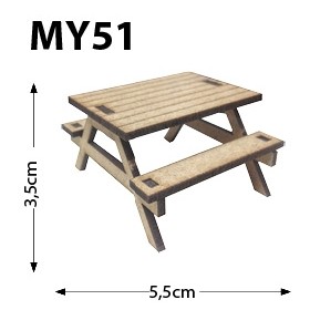 Piknik Masası Minyatür Ahşap Obje MY51