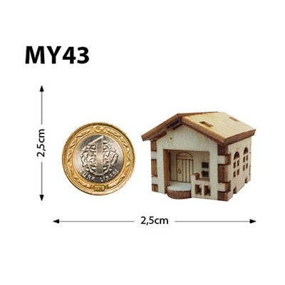 Mini Ev Minyatür Ahşap Obje MY43