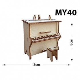 Piyano Oturaklı Minyatür Ahşap Obje MY40