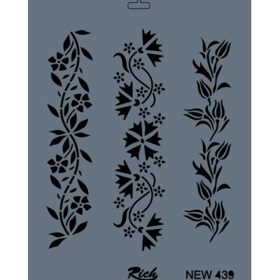 Rich New Seri N-439 Stencil 35x25cm