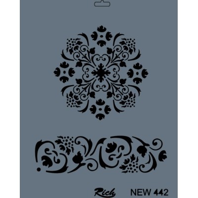 Rich New Seri N-442 Stencil 35x25cm