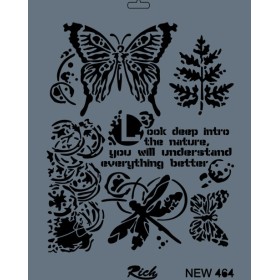 Rich New Seri N-464 Stencil 35x25cm