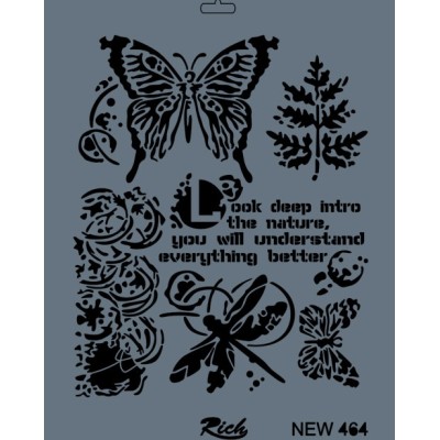 Rich New Seri N-464 Stencil 35x25cm