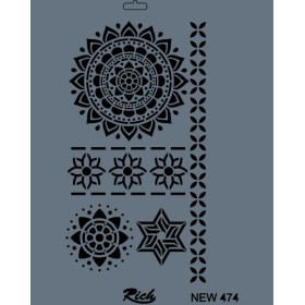 Rich New Seri N-474 Stencil 35x25cm