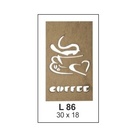 Coffee Levha Ahşap Obje 30x18cm
