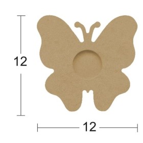 Kelebek TeaLight/Mumluk Ahşap Obje 12x12cm Kelebek TeaLight/Mumluk Ahşap Obje 12x12cm