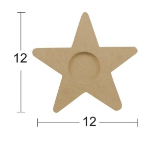 Yıldız TeaLight/Mumluk Ahşap Obje 12x12cm Yıldız TeaLight/Mumluk Ahşap Obje 12x12cm