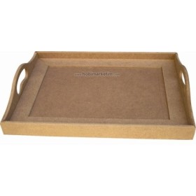 Mozaik Tepsi 40x30cm Ahşap Obje Gondol Düz Tepsi
