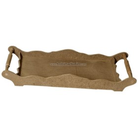 Ağaç Torno saplı Tepsi 54x28cm Gondol Düz Tepsi