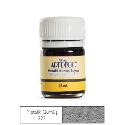Artdeco Metalik Kumaş Boyası 222 Gümüş