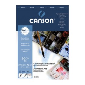 Canson Finface Çok Amaçlı Sanatsal Blok 200 gr. Spiralli A3 20 Sayfa