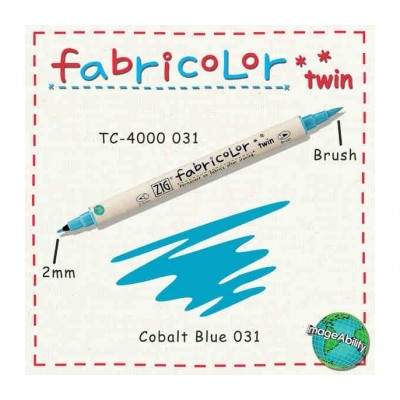 Zig Fabricolor Twin Çift Uçlu Kumaş Boyama Kalemi COBALT BLUE