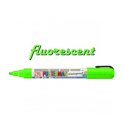 Zig Posterman Waterproof Boyama Markeri Medium Uç 2 mm FLUO. GREEN