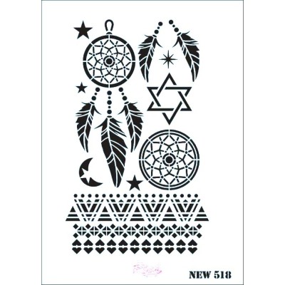 Rich New Seri N-518 Stencil 35x25cm
