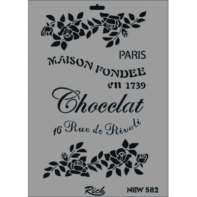 Rich New Seri N-582 Stencil 35x25cm