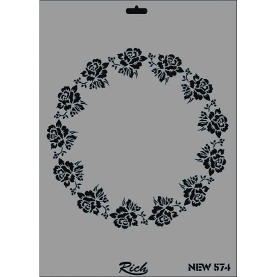Rich New Seri N-574 Stencil 35x25cm