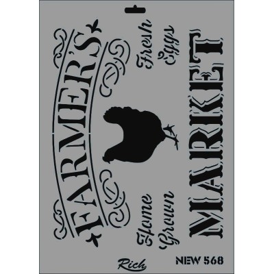 Rich New Seri N-568 Stencil 35x25cm