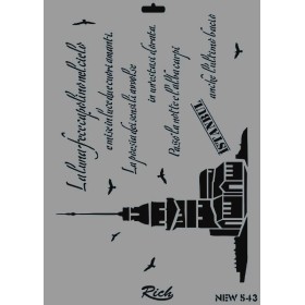 Rich New Seri N-543 Stencil 35x25cm