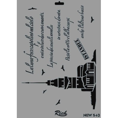 Rich New Seri N-543 Stencil 35x25cm
