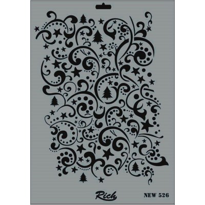 Rich New Seri N-526 Stencil 35x25cm
