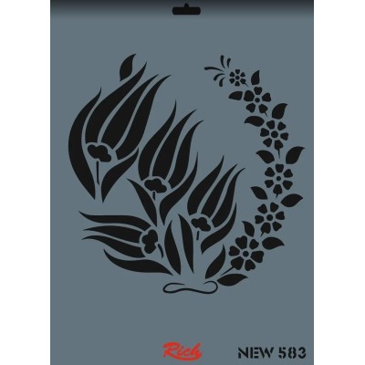 Rich New Seri N-583 Stencil 35x25cm