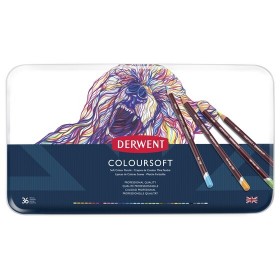 Derwent Coloursoft Pencils Yumuşak Kuruboya Kalemi 36'lı Teneke Kutu