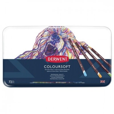 Derwent Coloursoft Pencils Yumuşak Kuruboya Kalemi 72'li Teneke Kutu